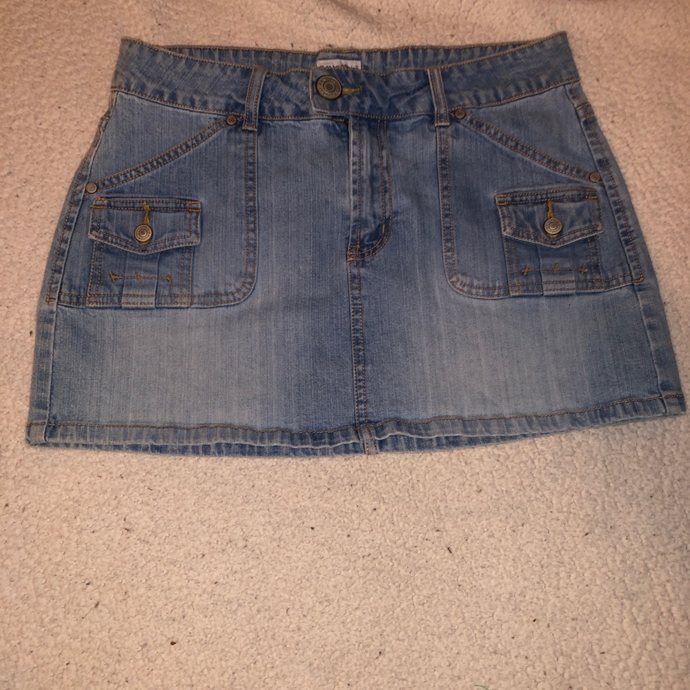 No boundaries mini jean skirt